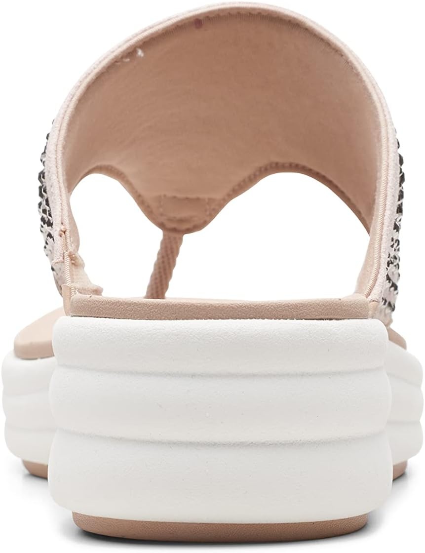 image:imageClarks Womens Drift Jaunt Wedge SandalTaupe Textile