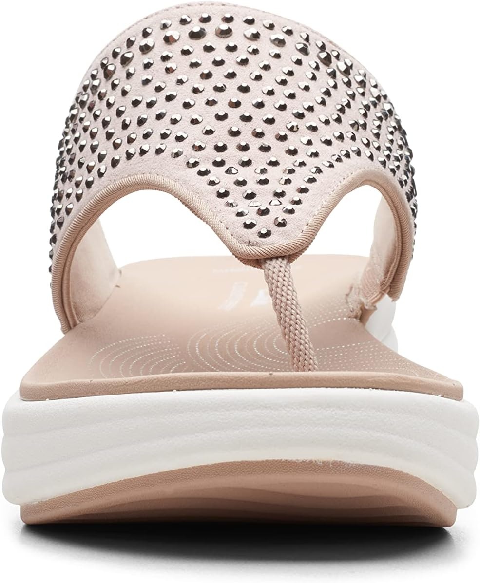 image:imageClarks Womens Drift Jaunt Wedge SandalTaupe Textile