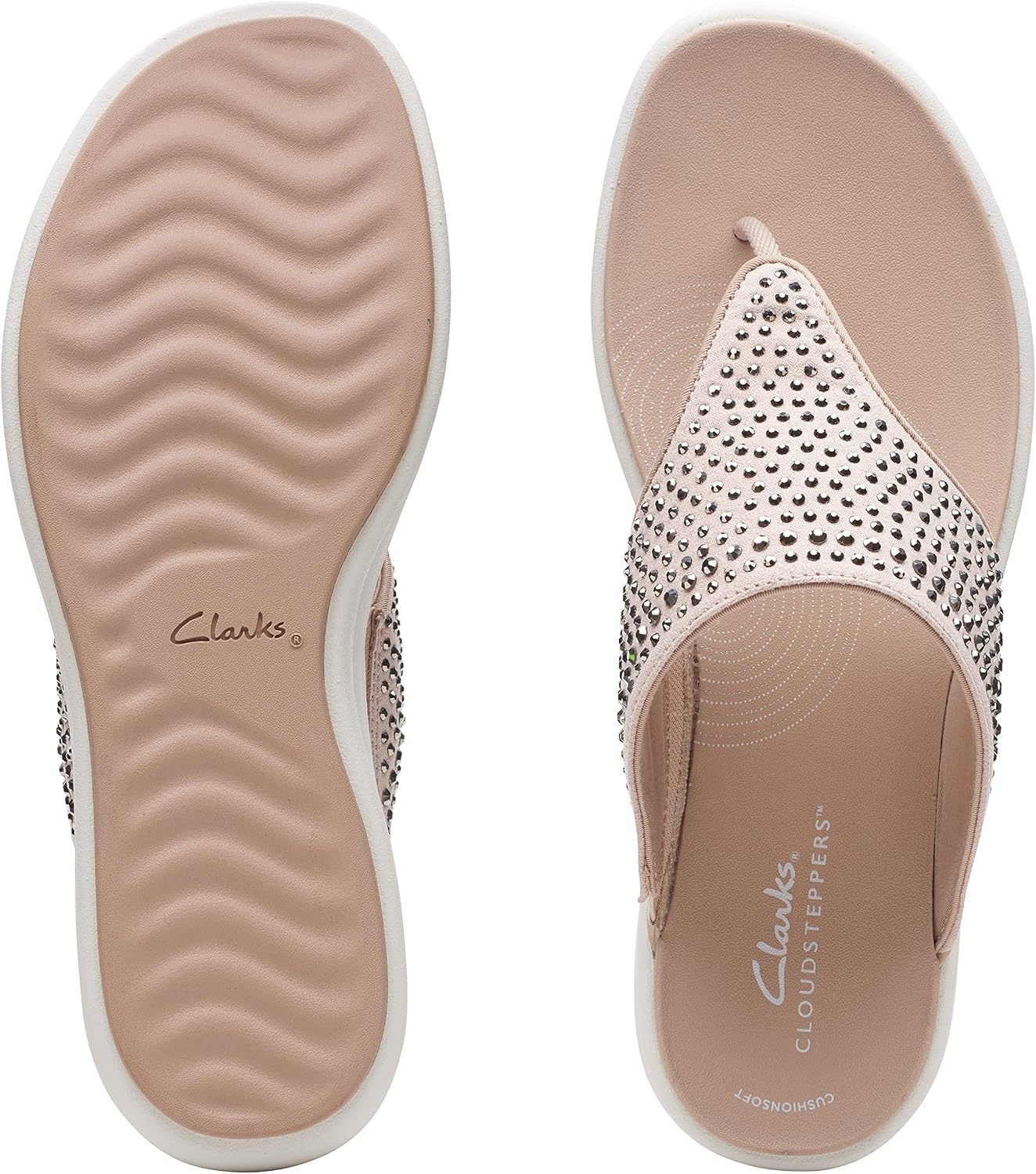 image:imageClarks Womens Drift Jaunt Wedge SandalTaupe Textile