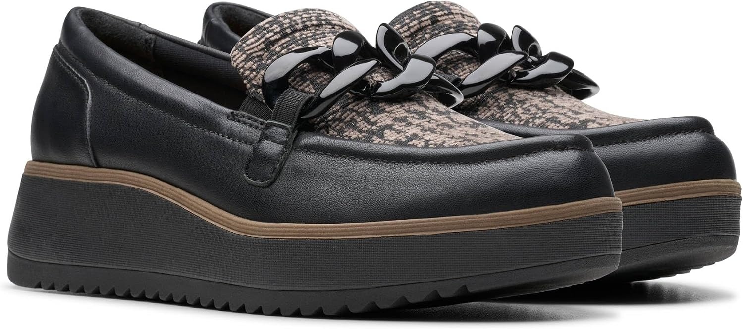image:imageClarks Womens Zylah May LoafersBlack Combi Textile
