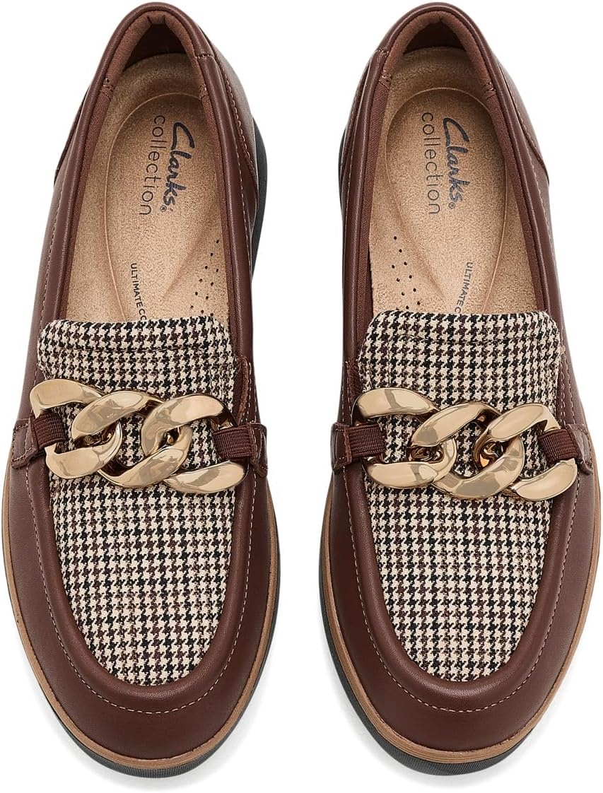 image:imageClarks Womens Zylah May LoafersBritish Tan Combi Leather
