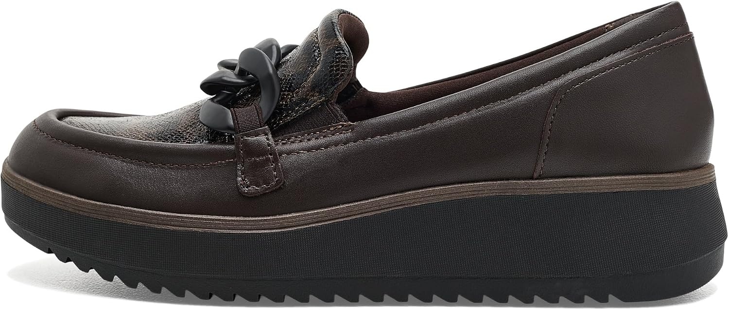 image:imageClarks Womens Zylah May LoafersDark Brown Interest Leather