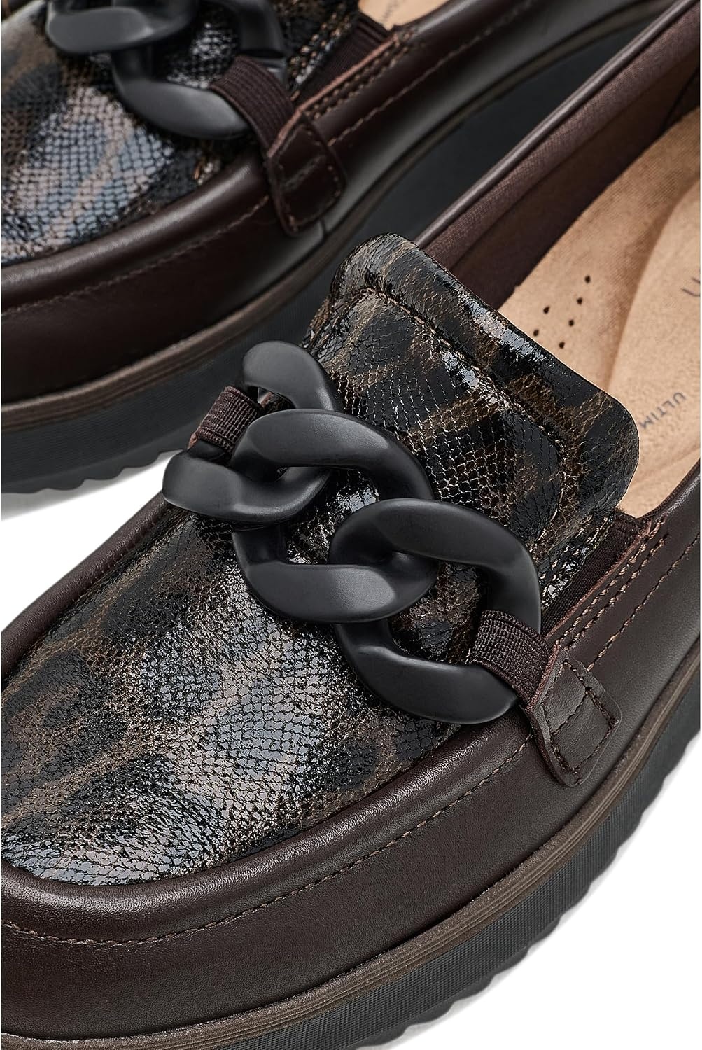 image:imageClarks Womens Zylah May LoafersDark Brown Interest Leather