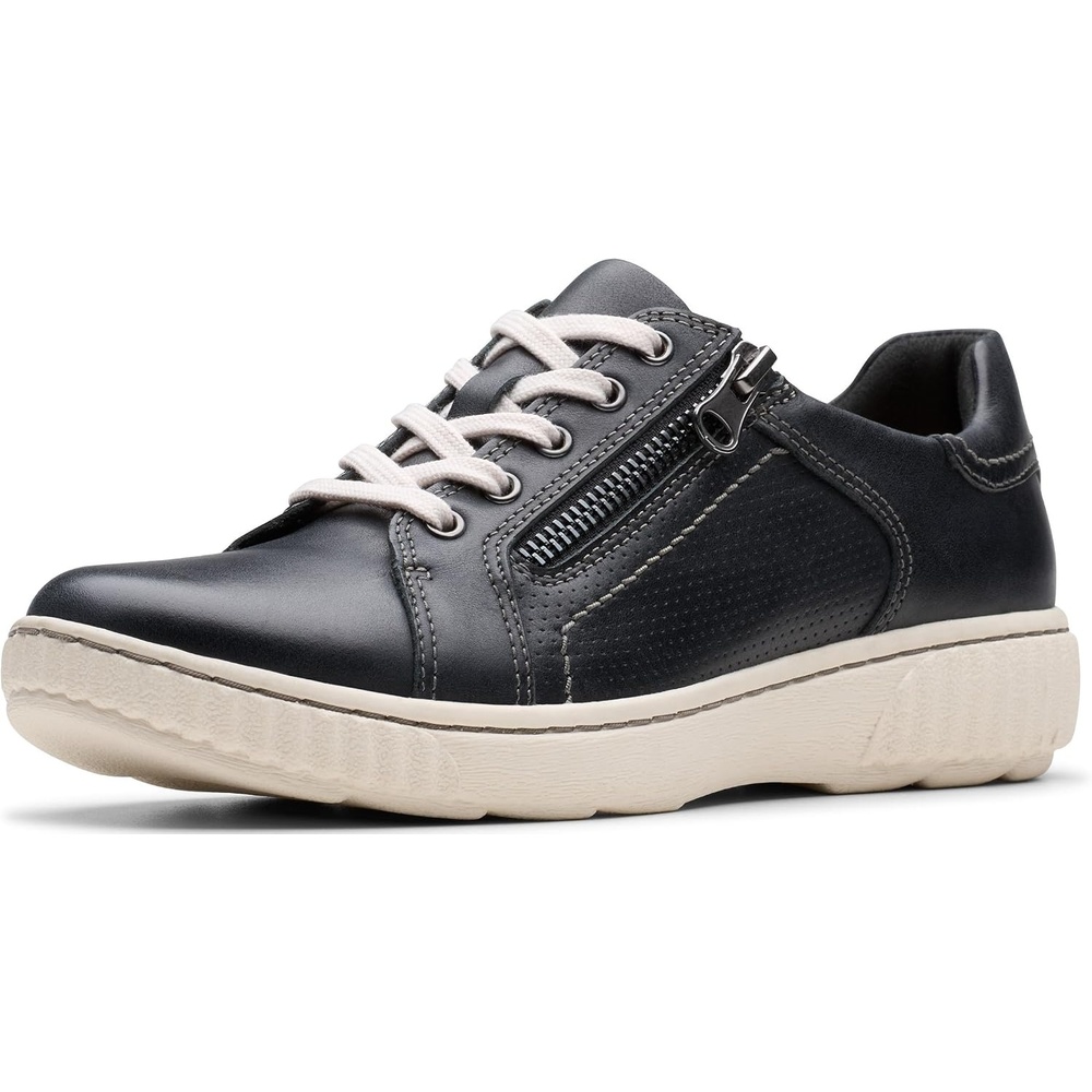 image:imageClarks Womens Caroline Janna Leather SneakersBlack Leather 1