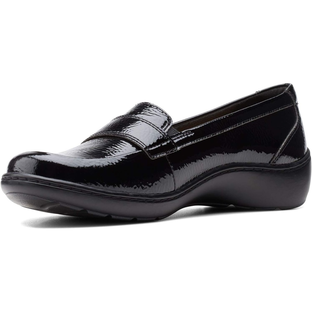 image:imageClarks Womens Cora DaisyBlack Synthetic Crinkle Patent Synthetic