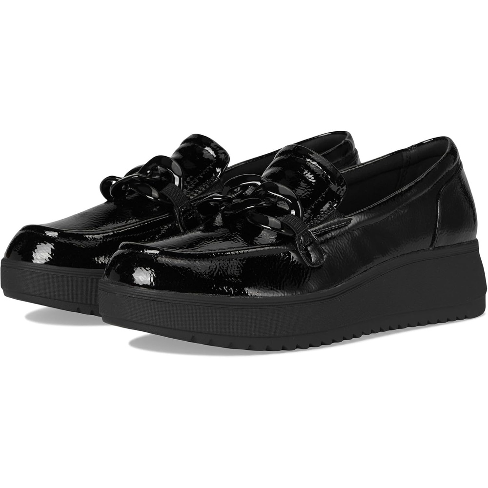 image:imageClarks Womens Zylah May LoafersBlack Crinkle Patent