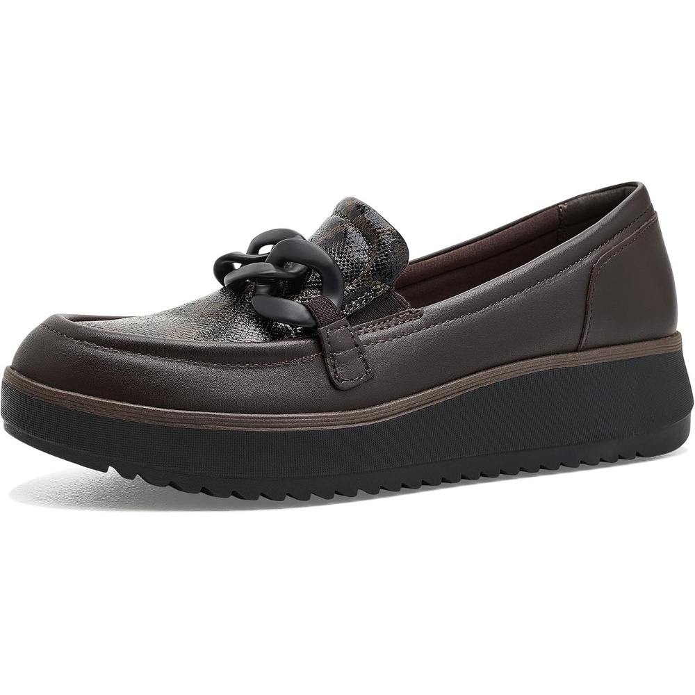 image:imageClarks Womens Zylah May LoafersDark Brown Interest Leather