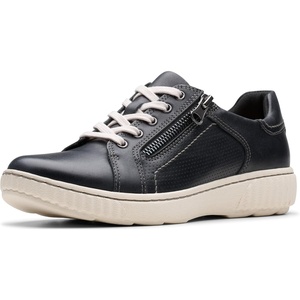 Clarks Women’s Caroline Janna Leather Sneakers(Black Leather 1)