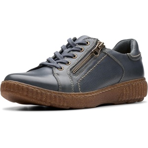 Clarks Women’s Caroline Janna Leather Sneakers(Dark Blue)