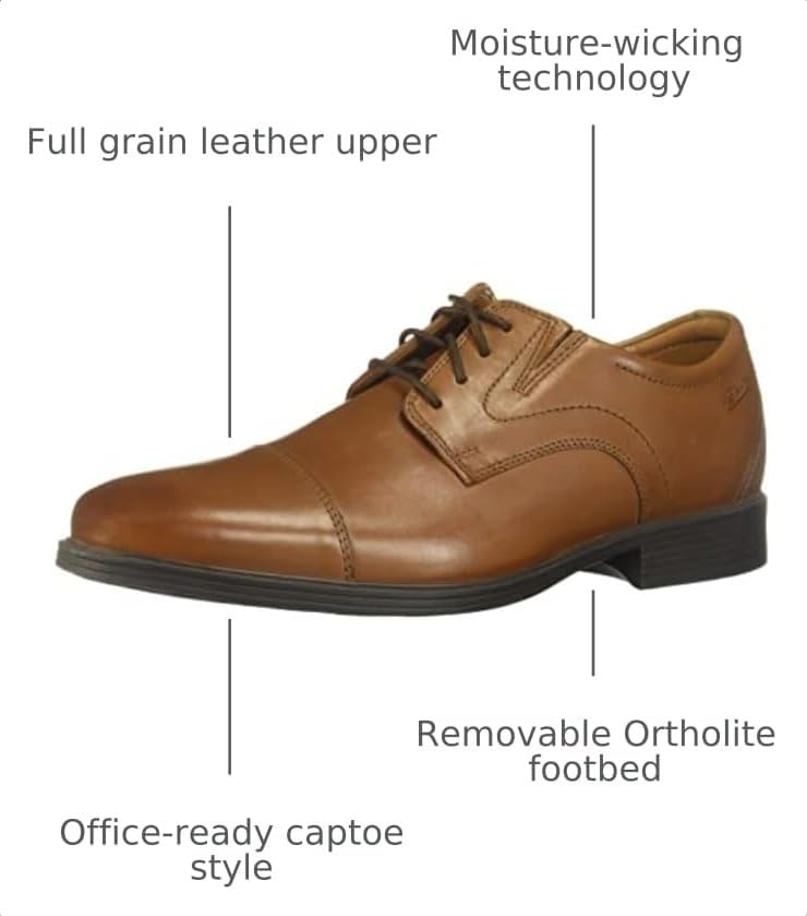 image:imageClarks Mens Whiddon CapDark Tan Leather