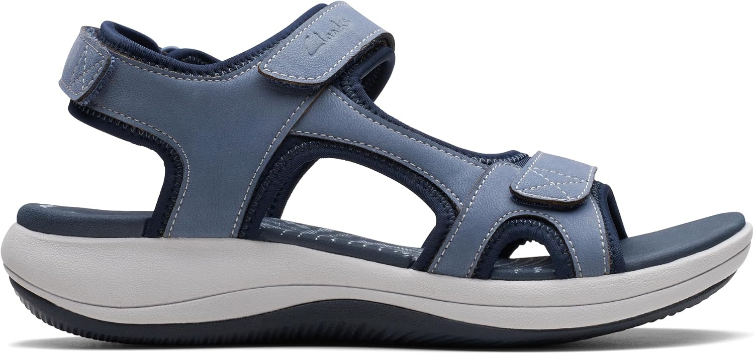 image:imageClarks Womens Mira Bay Flat SandalDenim Blue Textile