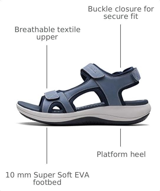 image:imageClarks Womens Mira Bay Flat SandalDenim Blue Textile