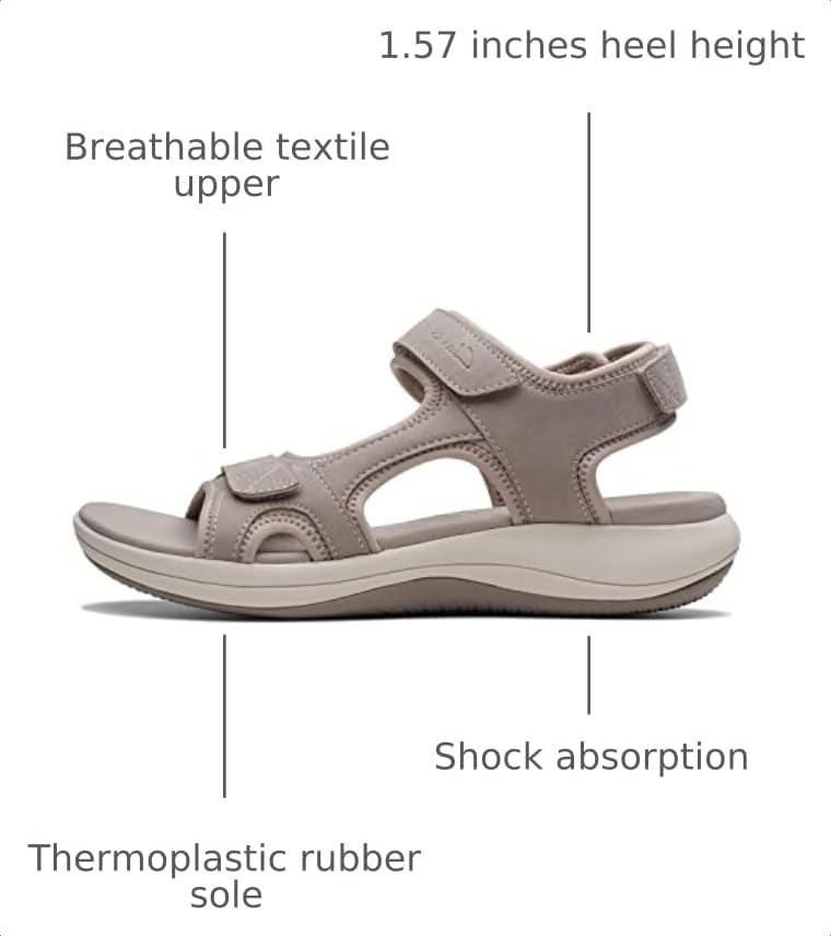 image:imageClarks Womens Mira Bay Flat SandalStone Textile