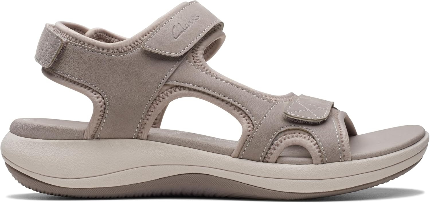 image:imageClarks Womens Mira Bay Flat SandalStone Textile