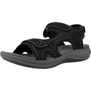 Clarks Women’s Mira Bay Flat Sandal(Black)