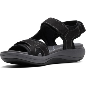 Clarks Women’s Mira Bay Flat Sandal(Black Textile)