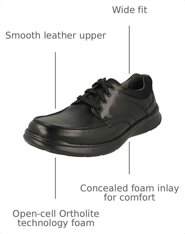 image:imageClarks Mens Cotrell Edge OxfordBlack Blk Smoothlea