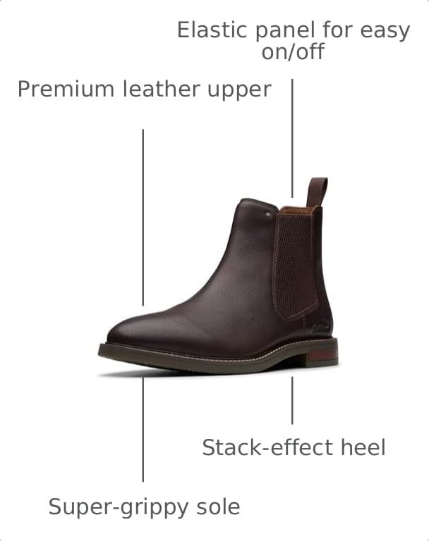 image:imageClarks Mens Jaxen Easy Ankle BootsBrown Tumbled