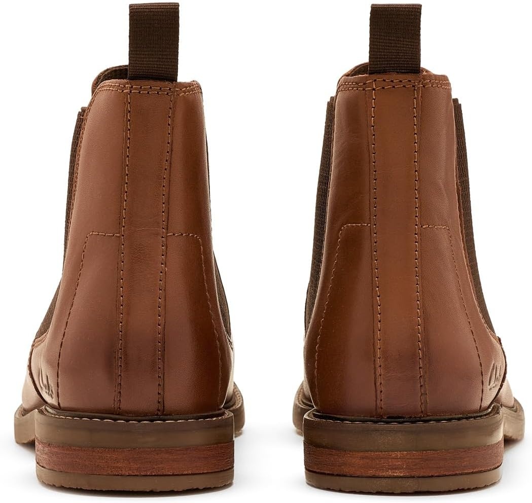image:imageClarks Mens Jaxen Easy Ankle BootsDark Tan Leather