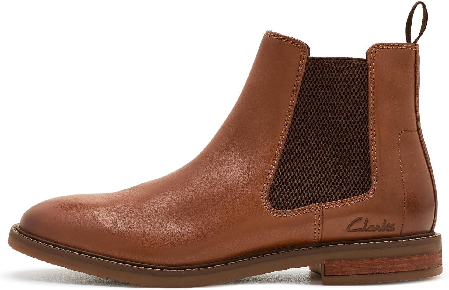 image:imageClarks Mens Jaxen Easy Ankle BootsDark Tan Leather