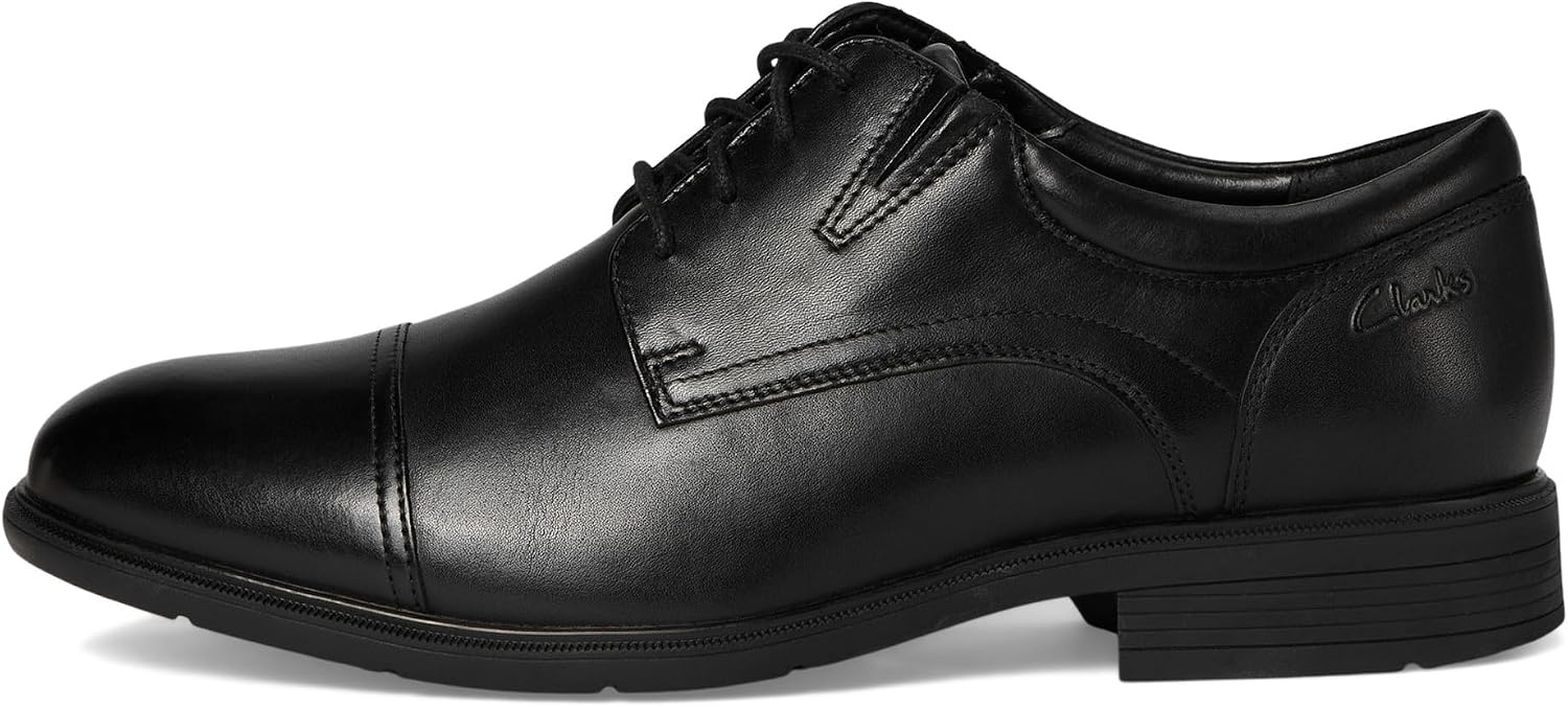 image:imageClarks Mens Steadwell Cap Oxford ShoesBlack Leather