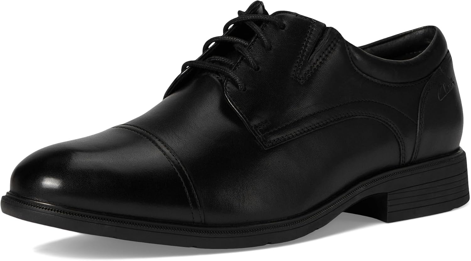 image:imageClarks Mens Steadwell Cap Oxford ShoesBlack Leather