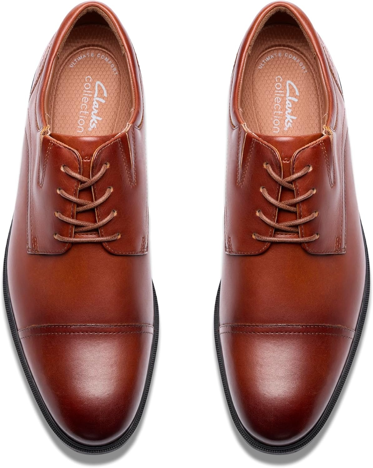 image:imageClarks Mens Steadwell Cap Oxford ShoesDark Tan Leather