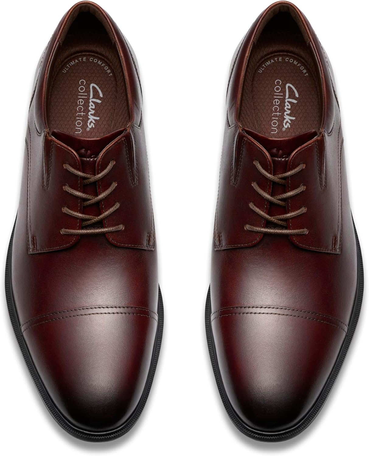image:imageClarks Mens Steadwell Cap Oxford ShoesMahogany Leather