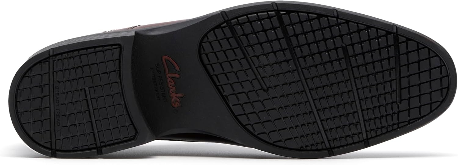 image:imageClarks Mens Steadwell Cap Oxford ShoesMahogany Leather