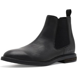 Clarks Men’s Jaxen Easy Ankle Boots(Black Leather)
